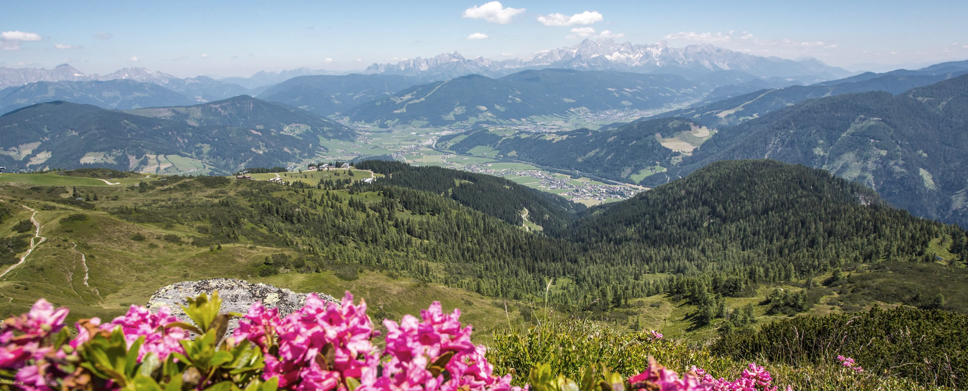 Blick vom Grießenkareck auf Flachau © Flachau Tourismus
