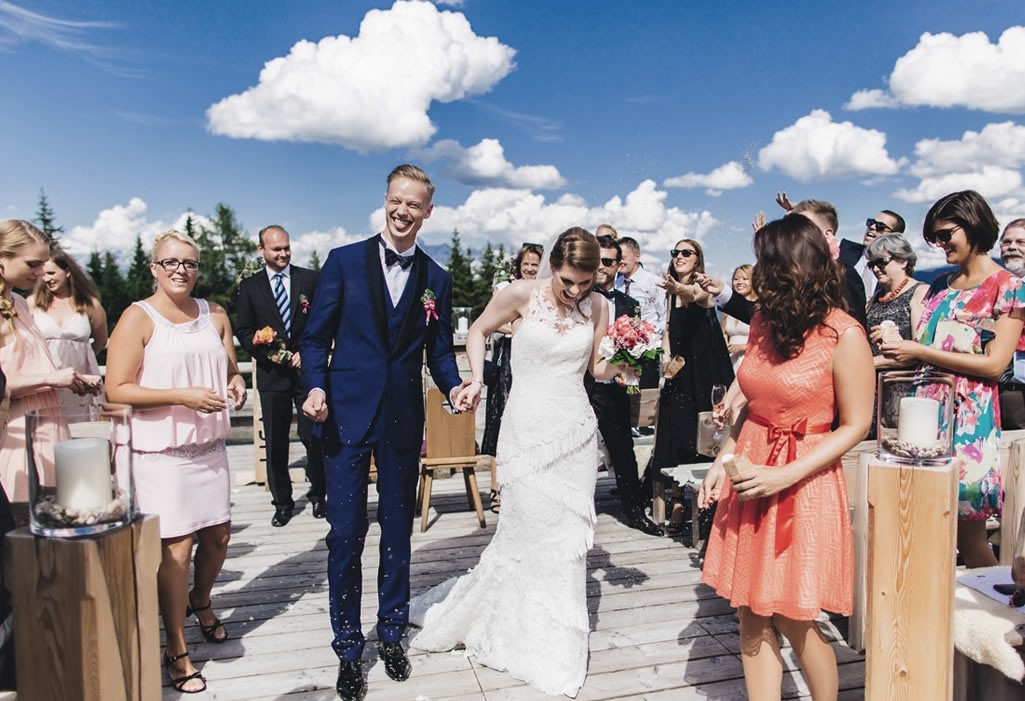 Frisch getrautes Paar auf der Lisa Alm