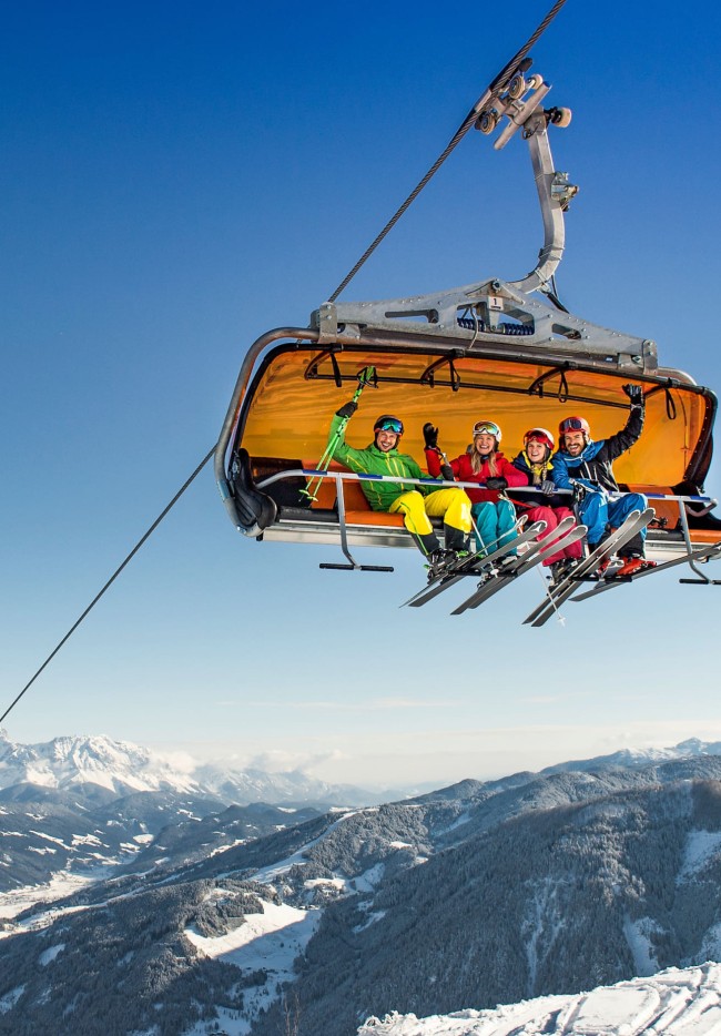 Sessellift im Skigebiet Snow Space Salzburg © Flachau Tourismus