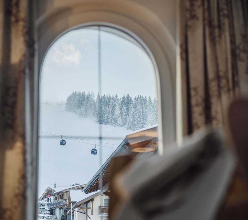 Blick direkt auf die Skipiste des Snow Space Salzburg